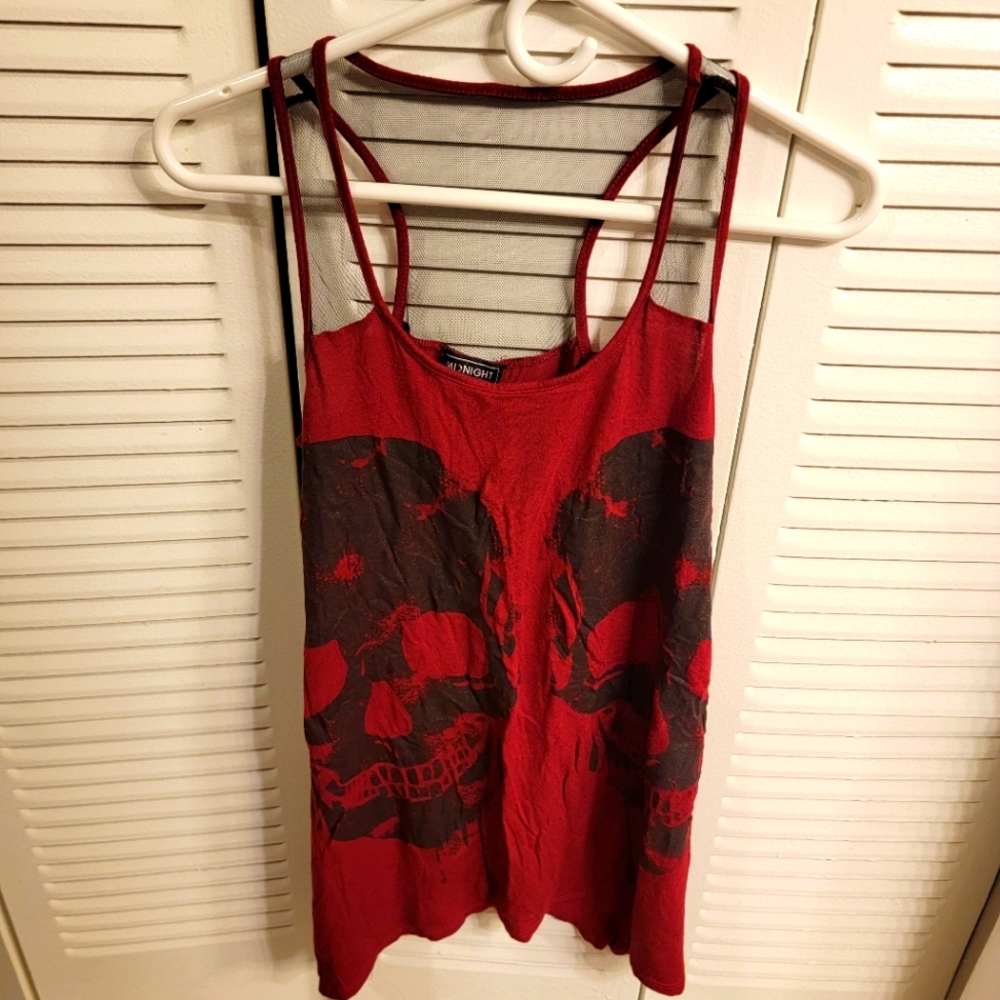 Red and Black Skull Tank Top